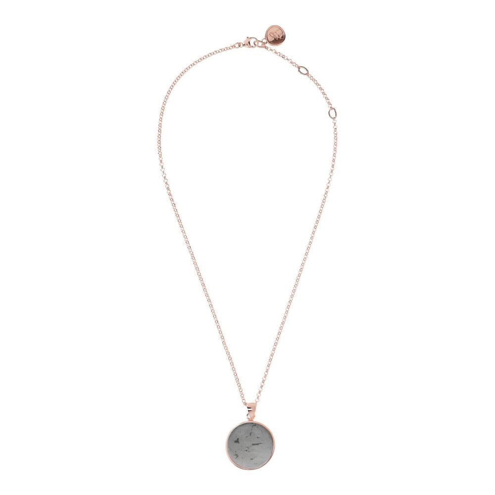 Bronzallure Medium Stone Disc Pendant Necklace - Image 2