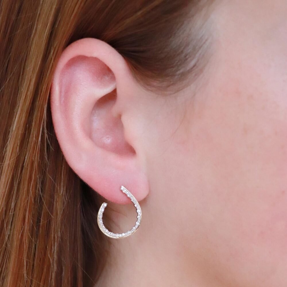 Earrings with 0.33ct Diamonds in 9K Yellow Gold - Image 2