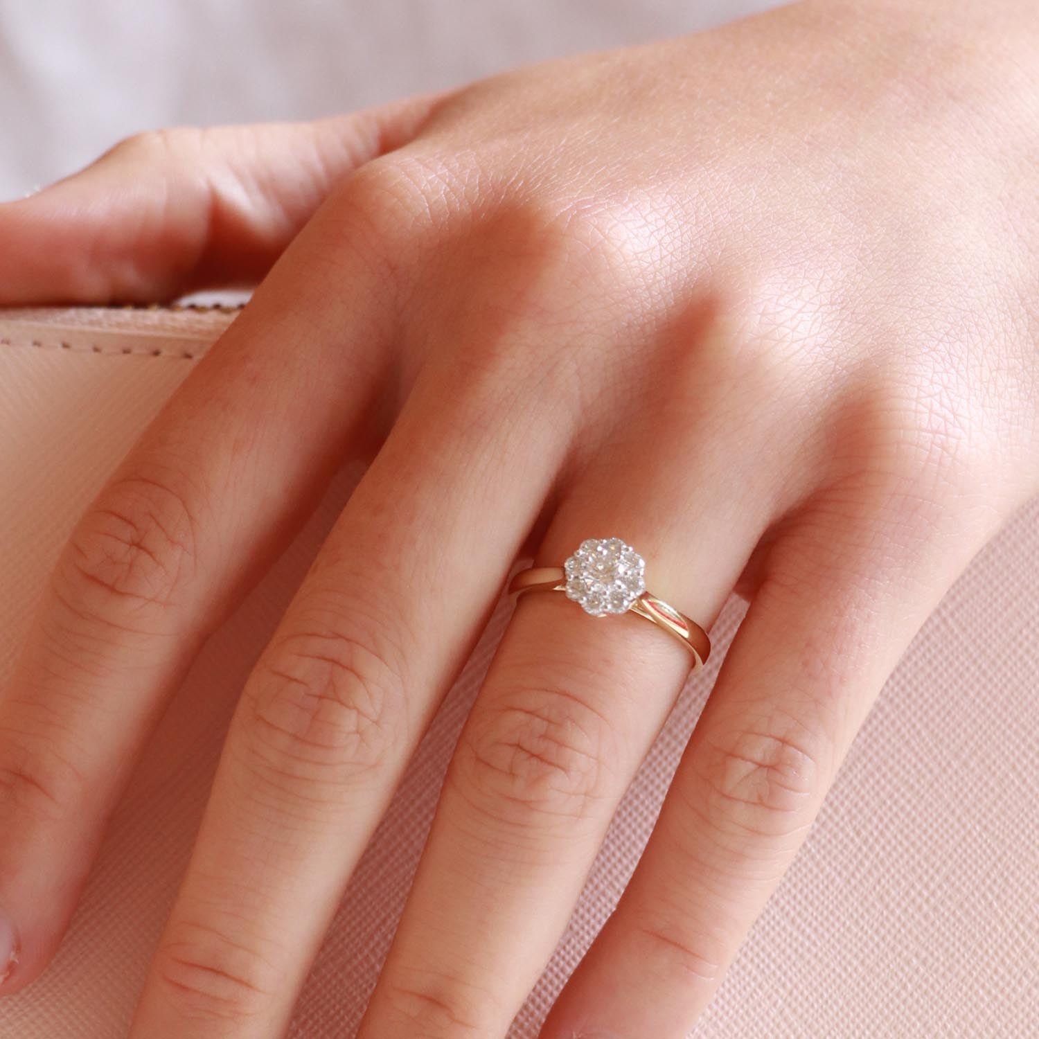 Cluster Ring with 0.50ct Diamonds in 9K Yellow Gold - Image 2