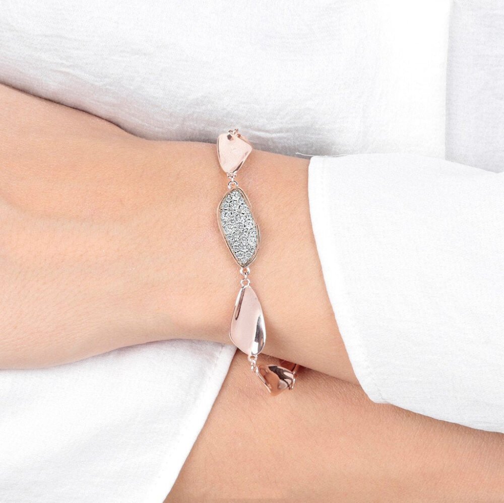 Bronzallure Leaves Bracelet Cubic Zirconia - Image 2